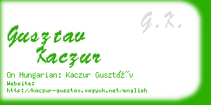 gusztav kaczur business card